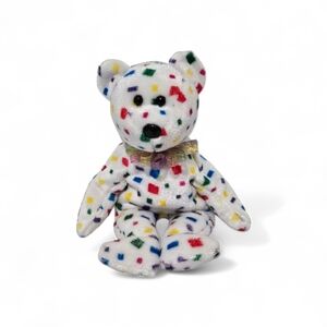 Ty 2K Confetti Beanie Baby Bear 1999 Vintage Ty Plushie Y2K